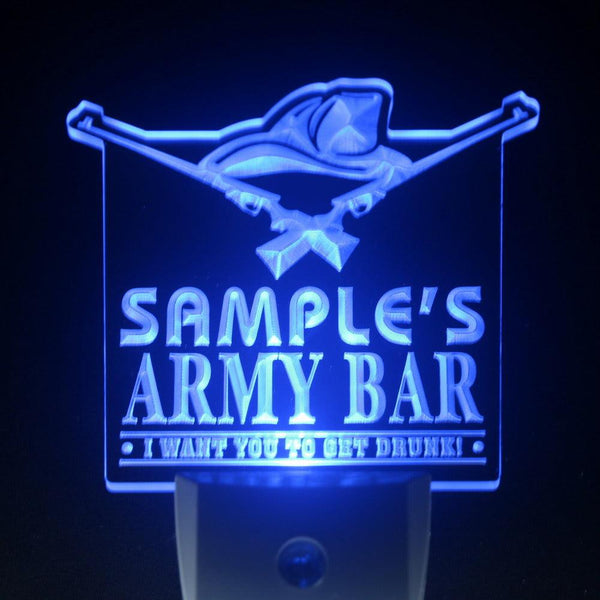 ADVPRO Name Personalized Custom Army Man Cave Bar Beer Day/ Night Sensor LED Sign wstq-tm - Blue
