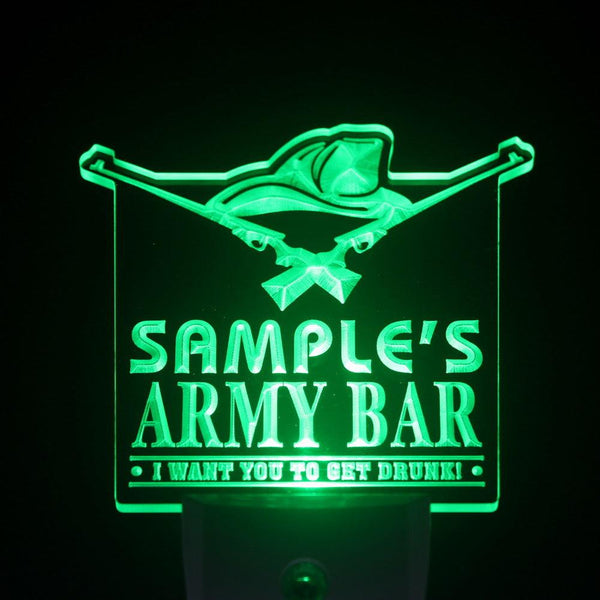 ADVPRO Name Personalized Custom Army Man Cave Bar Beer Day/ Night Sensor LED Sign wstq-tm - Green