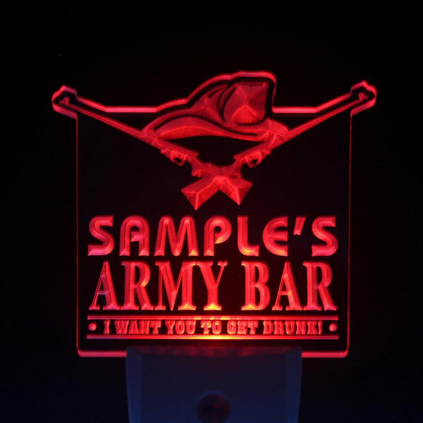 ADVPRO Name Personalized Custom Army Man Cave Bar Beer Day/ Night Sensor LED Sign wstq-tm - Red