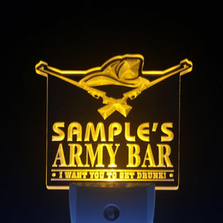ADVPRO Name Personalized Custom Army Man Cave Bar Beer Day/ Night Sensor LED Sign wstq-tm - Yellow