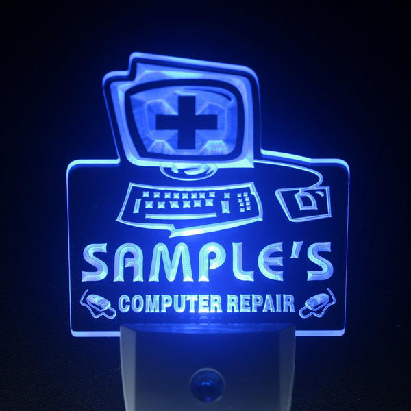 ADVPRO Name Personalized Custom Computer Repairs Shop Display Day/ Night Sensor LED Sign wstr-tm - Blue