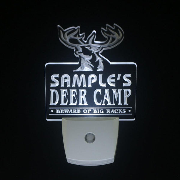 ADVPRO Name Personalized Custom Deer Camp Big Racks Bar Beer Day/ Night Sensor LED Sign wstu-tm - White