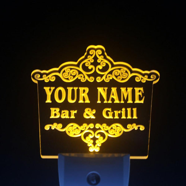 ADVPRO Name Personalized Custom Family Bar & Grill Beer Home Gift Day/ Night Sensor LED Sign wsu-tm - Yellow