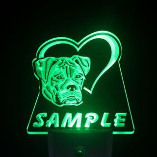 ADVPRO Name Personalized Custom American Bulldog Dog House Home Day/ Night Sensor LED Sign wsvb-tm - Green