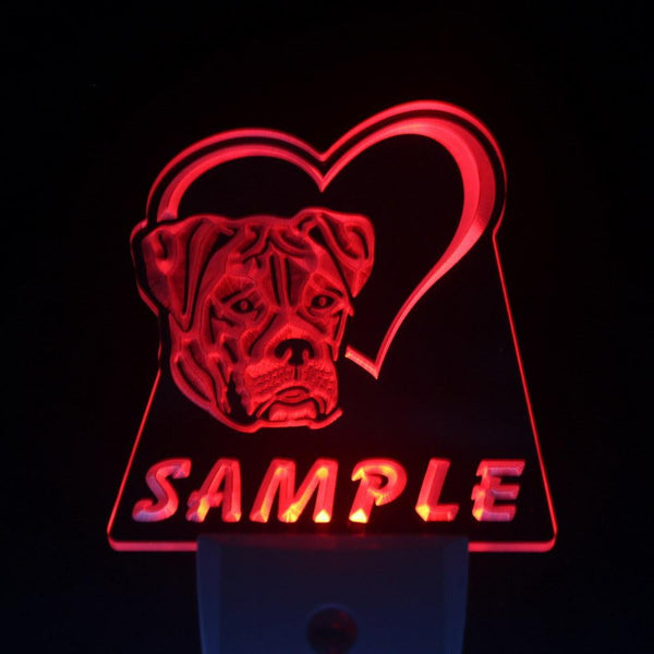ADVPRO Name Personalized Custom American Bulldog Dog House Home Day/ Night Sensor LED Sign wsvb-tm - Red