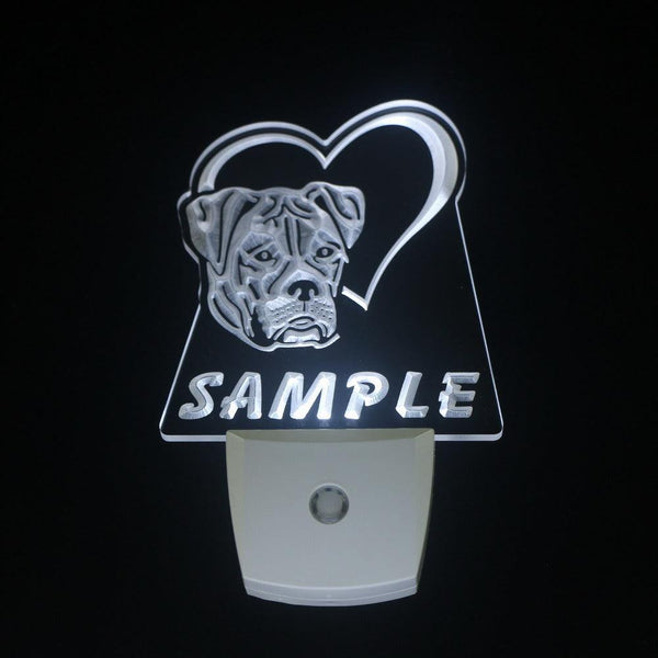ADVPRO Name Personalized Custom American Bulldog Dog House Home Day/ Night Sensor LED Sign wsvb-tm - White
