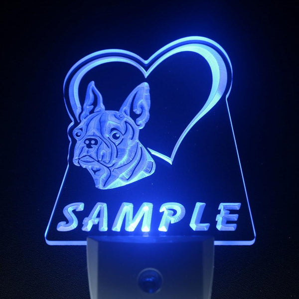 ADVPRO Name Personalized Custom Boston Terrier Dog House Home Day/ Night Sensor LED Sign wsvc-tm - Blue